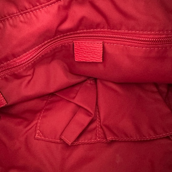 Gucci Red GG Nylon Tote Bag with Leather Trim - Picture 11 of 16